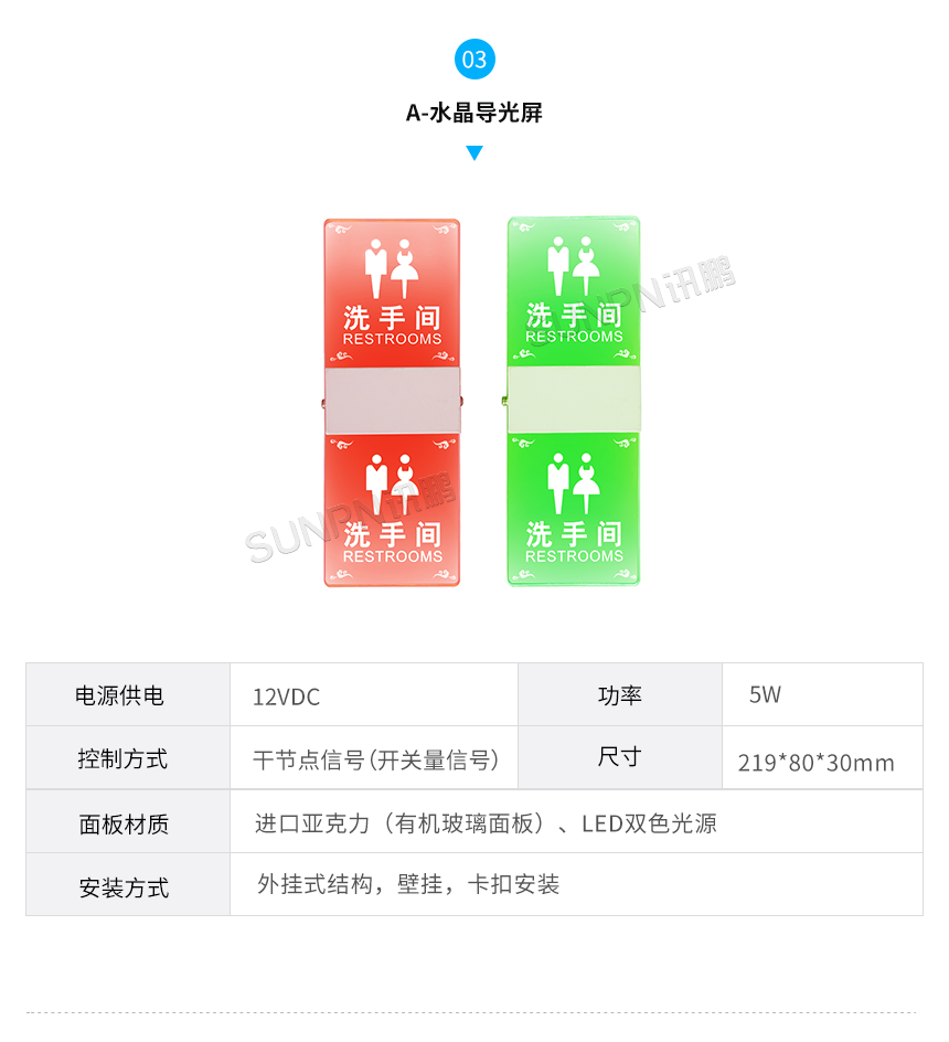 厕位水晶LED双色状态灯-硬件解决方案