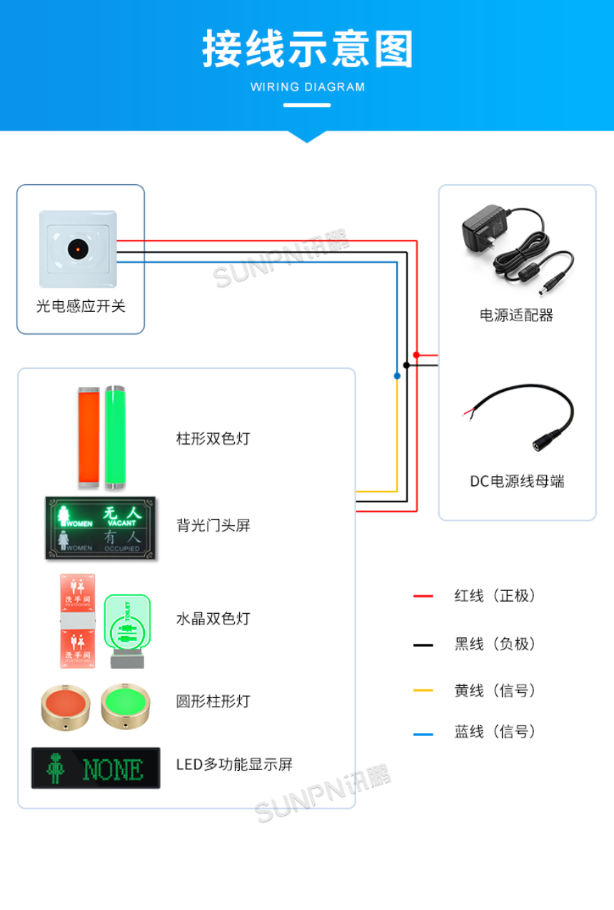 智慧厕所管理系统接线示意图