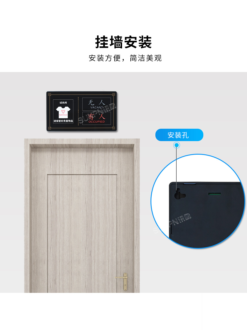 试衣间有无人指示牌