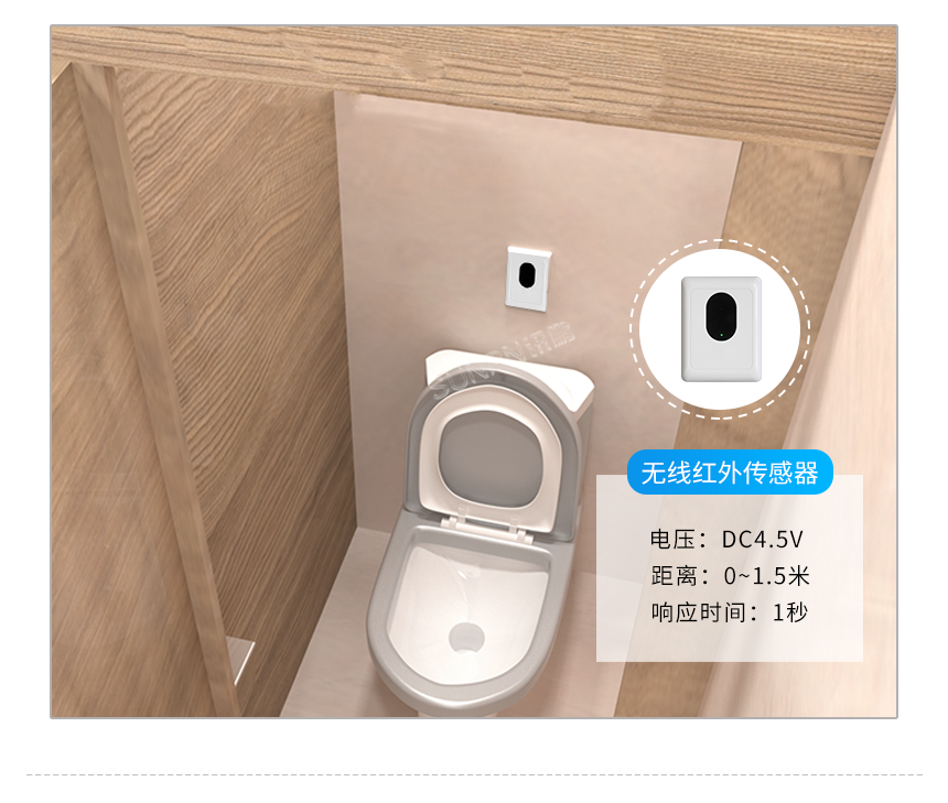 智慧厕所系统硬件-无线红外感应器