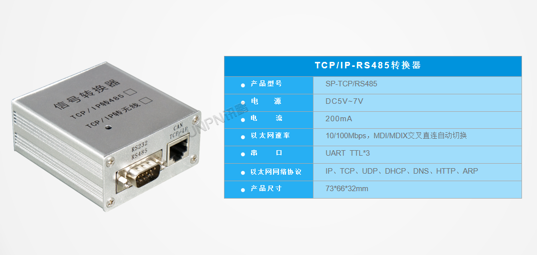 TCP/IP-RS485转换器-参数说明