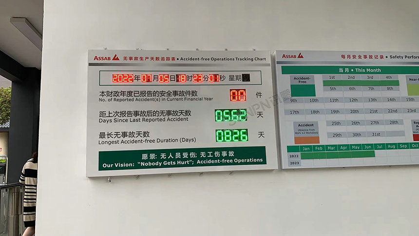 企业安全管理天数计时屏