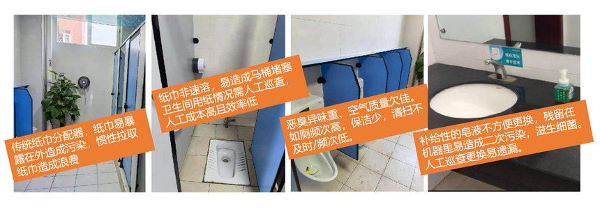 传统公厕针对纸巾耗材的痛点