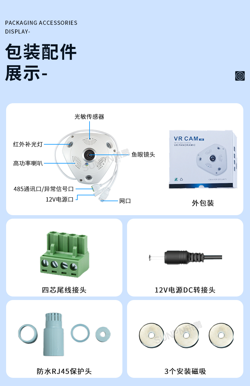 客流统计传感器-包装配件展示