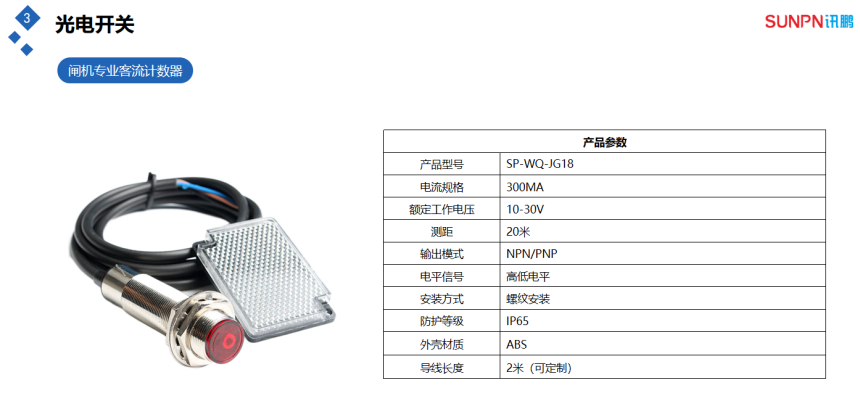 客流量管控分析系统-光电开关传感器