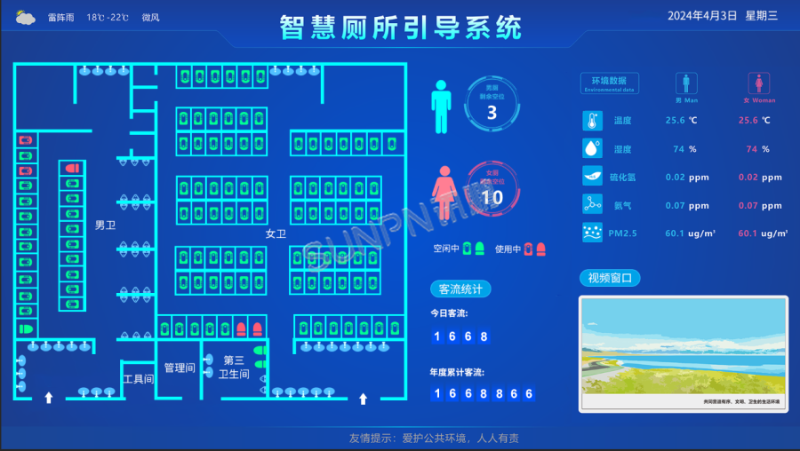 讯鹏智慧公厕引导界面-界面展示