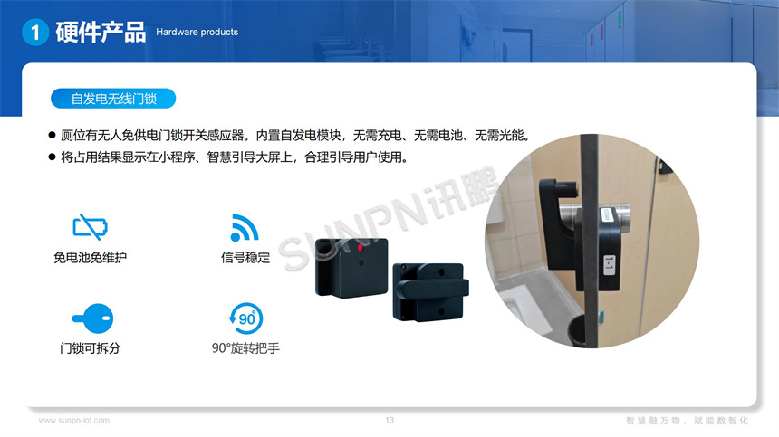 智慧公厕系统硬件-自发电门锁