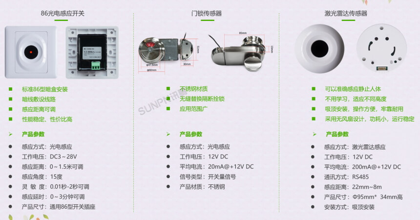 门锁传感器参数说明