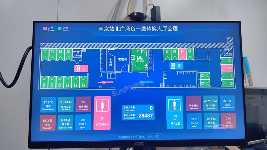 讯鹏智慧公厕-实时显示厕所情况