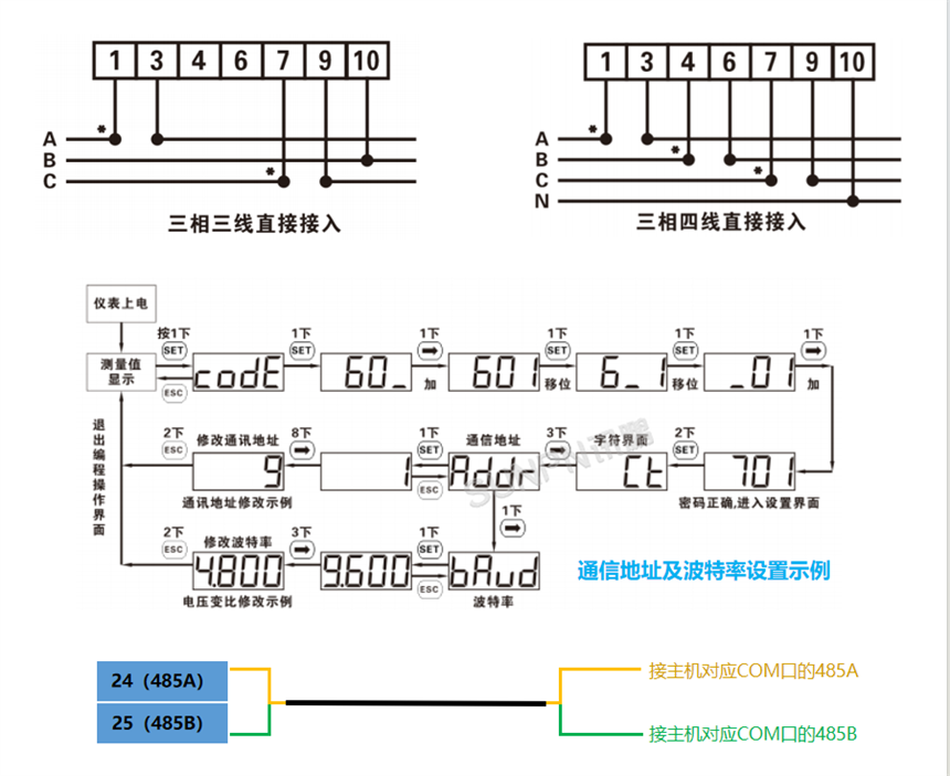 深圳讯鹏智慧公厕-智能电表接线图 深圳讯鹏智慧公厕-智能电表接线图