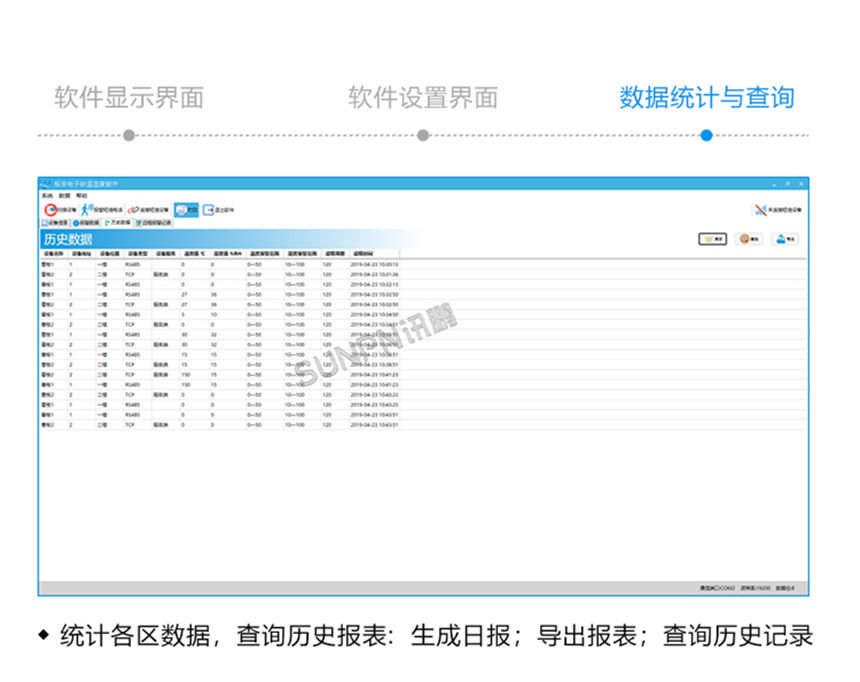 讯鹏科技环境数据采集屏软件界面 讯鹏科技环境数据采集屏软件界面