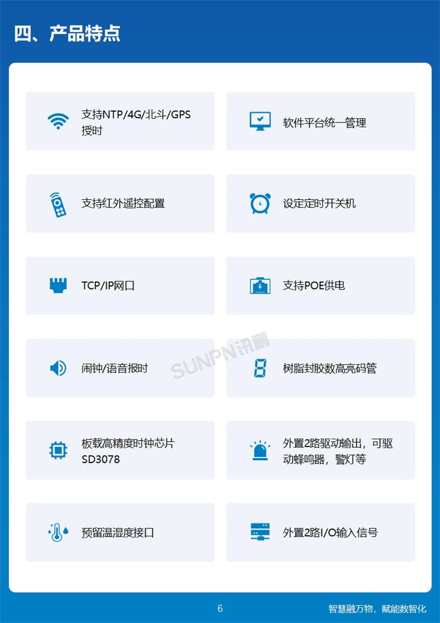 讯鹏科技NTP同步时钟-产品特点