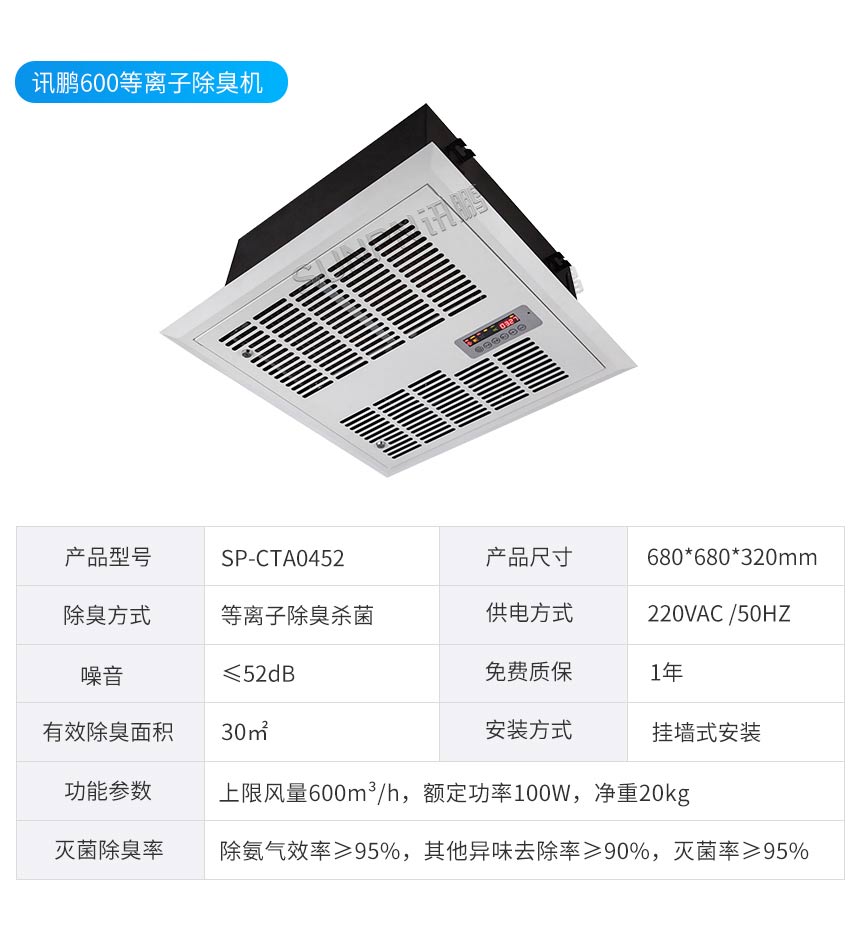 讯鹏科技杀菌除臭机参数