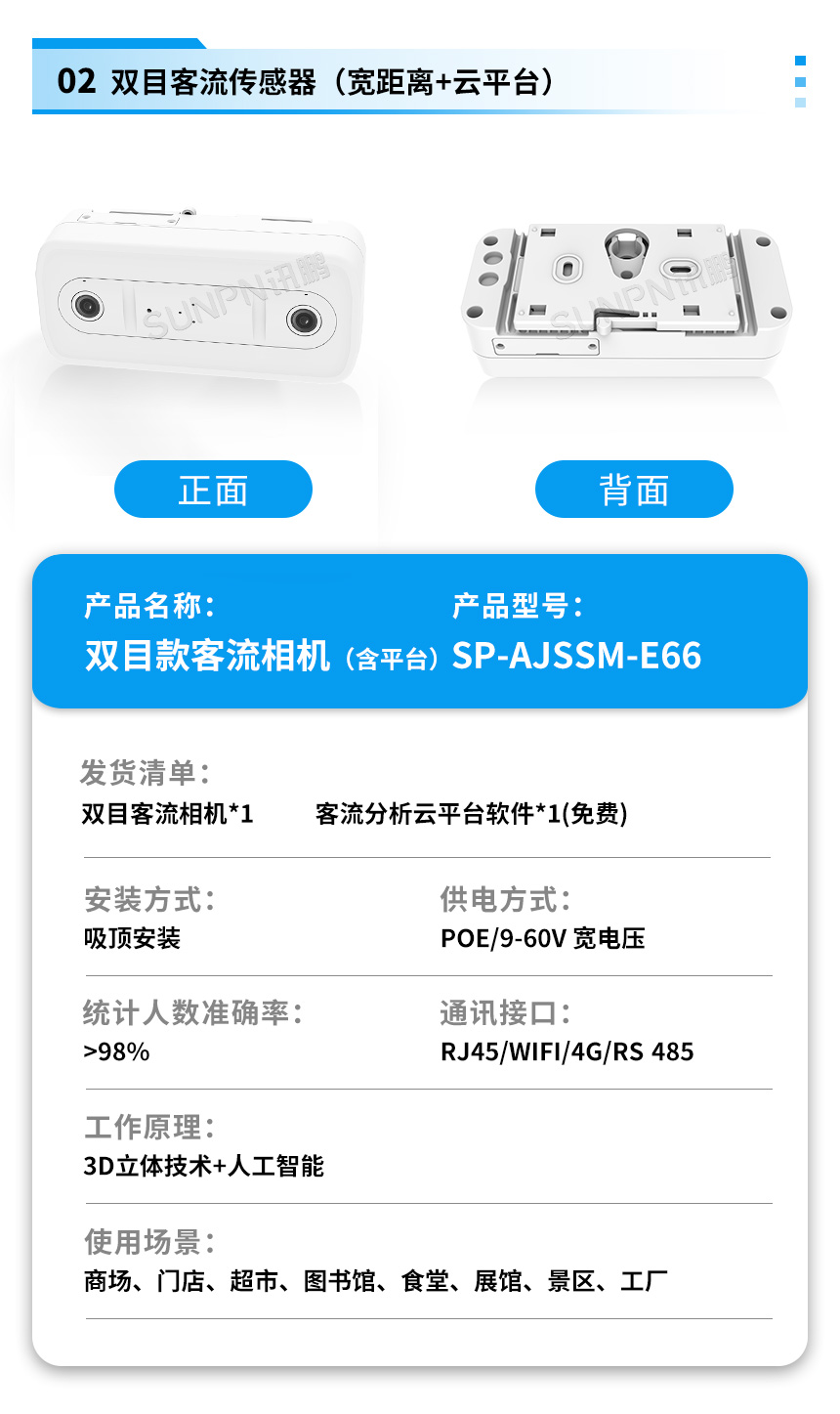讯鹏客流统计摄像头产品参数 讯鹏客流统计摄像头产品参数