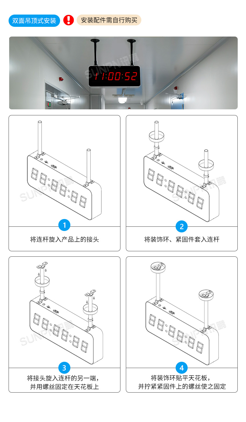 4寸时分电子钟-安装说明 4寸时分电子钟-安装说明