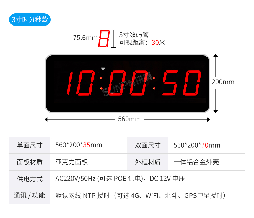 讯鹏科技网络同步时钟系统产品规格