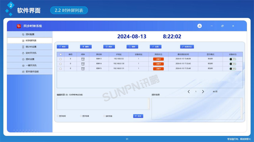 讯鹏NTP卫星同步时钟-软件界面 讯鹏NTP卫星同步时钟-软件界面
