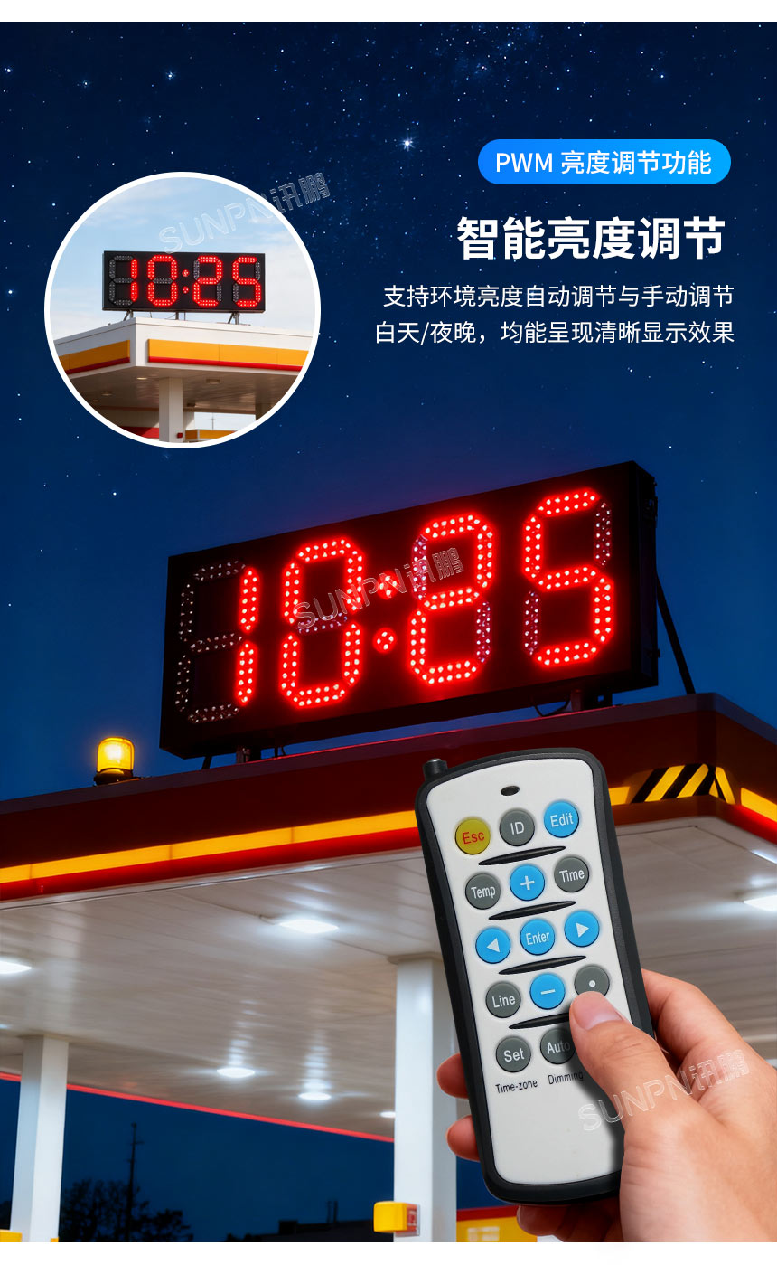 讯鹏 GPS / 北斗卫星授时电子钟-自动调节亮度 讯鹏 GPS / 北斗卫星授时电子钟-自动调节亮度