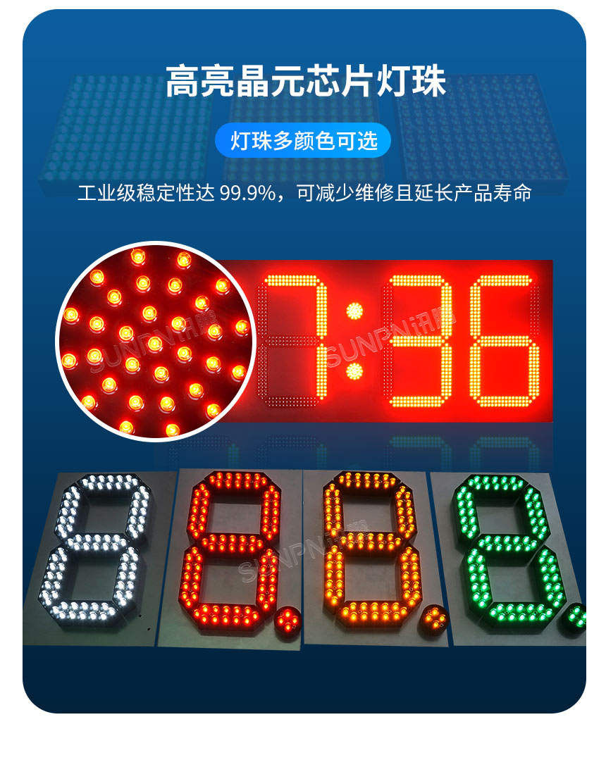 讯鹏科技户外防水GPS卫星电子钟高亮灯珠显示 讯鹏科技户外防水GPS卫星电子钟高亮灯珠显示