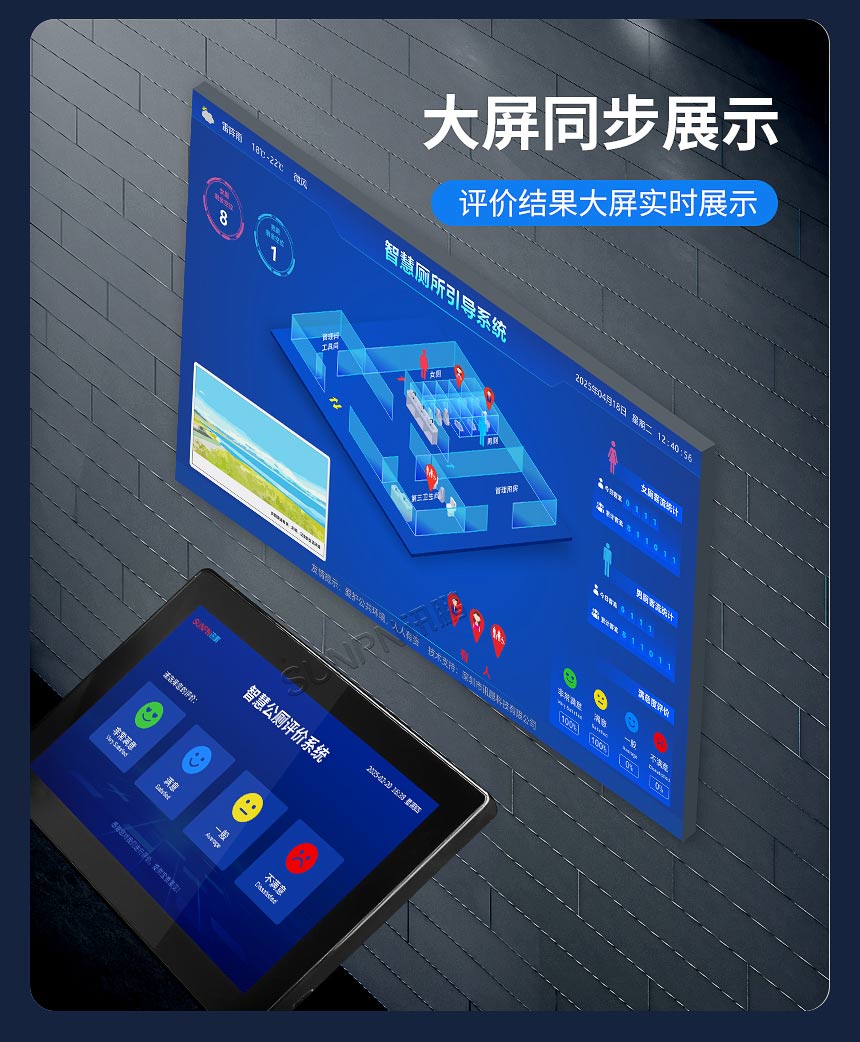 讯鹏智慧公厕满意度评价屏-数据同步