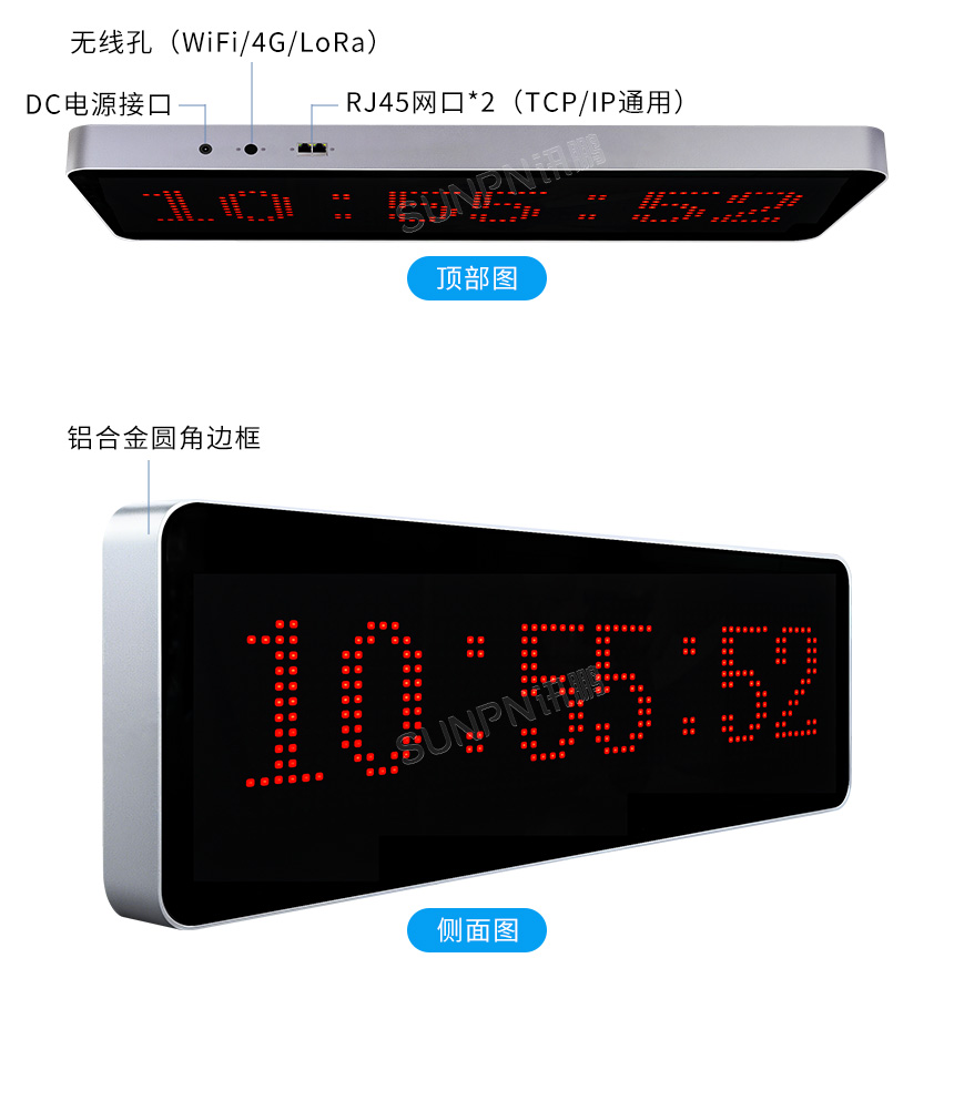 讯鹏5.0点阵模组款网络同步时钟产品实拍 讯鹏5.0点阵模组款网络同步时钟产品实拍