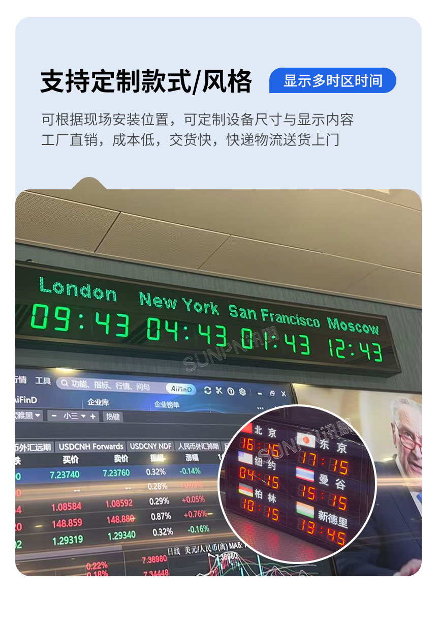 讯鹏世界时间卫星时钟-样式定制 讯鹏世界时间卫星时钟-样式定制