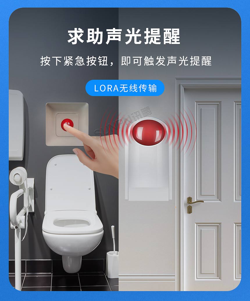 讯鹏科技智慧公厕摔倒监测警报系统-安装展示 讯鹏科技智慧公厕摔倒监测警报系统-安装展示