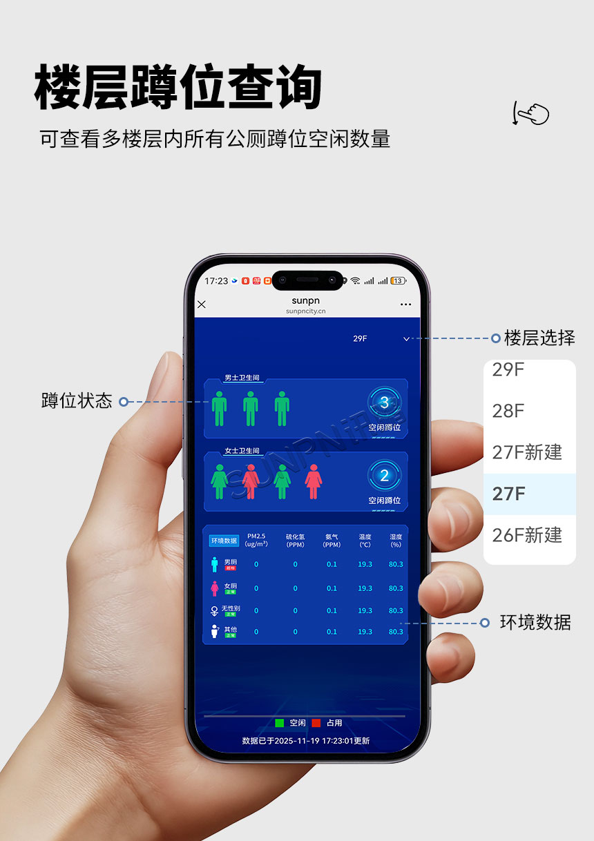 手机APP查看剩余厕位