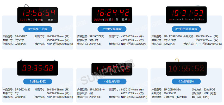 讯鹏NTP卫星网络同步时钟-产品参数