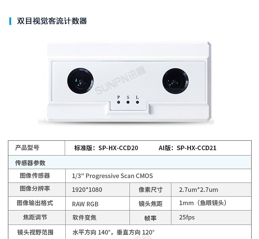 讯鹏科技客流统计系统设备参数 讯鹏科技客流统计系统设备参数
