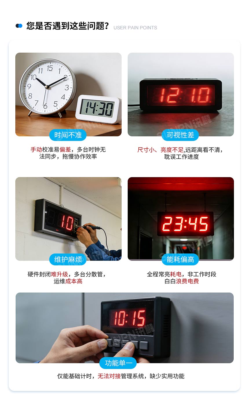 传统电子钟应用痛点
