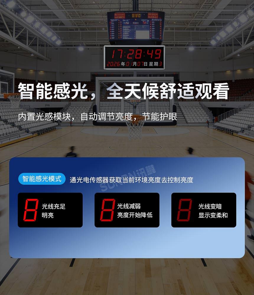 NTP同步时钟智能感光功能