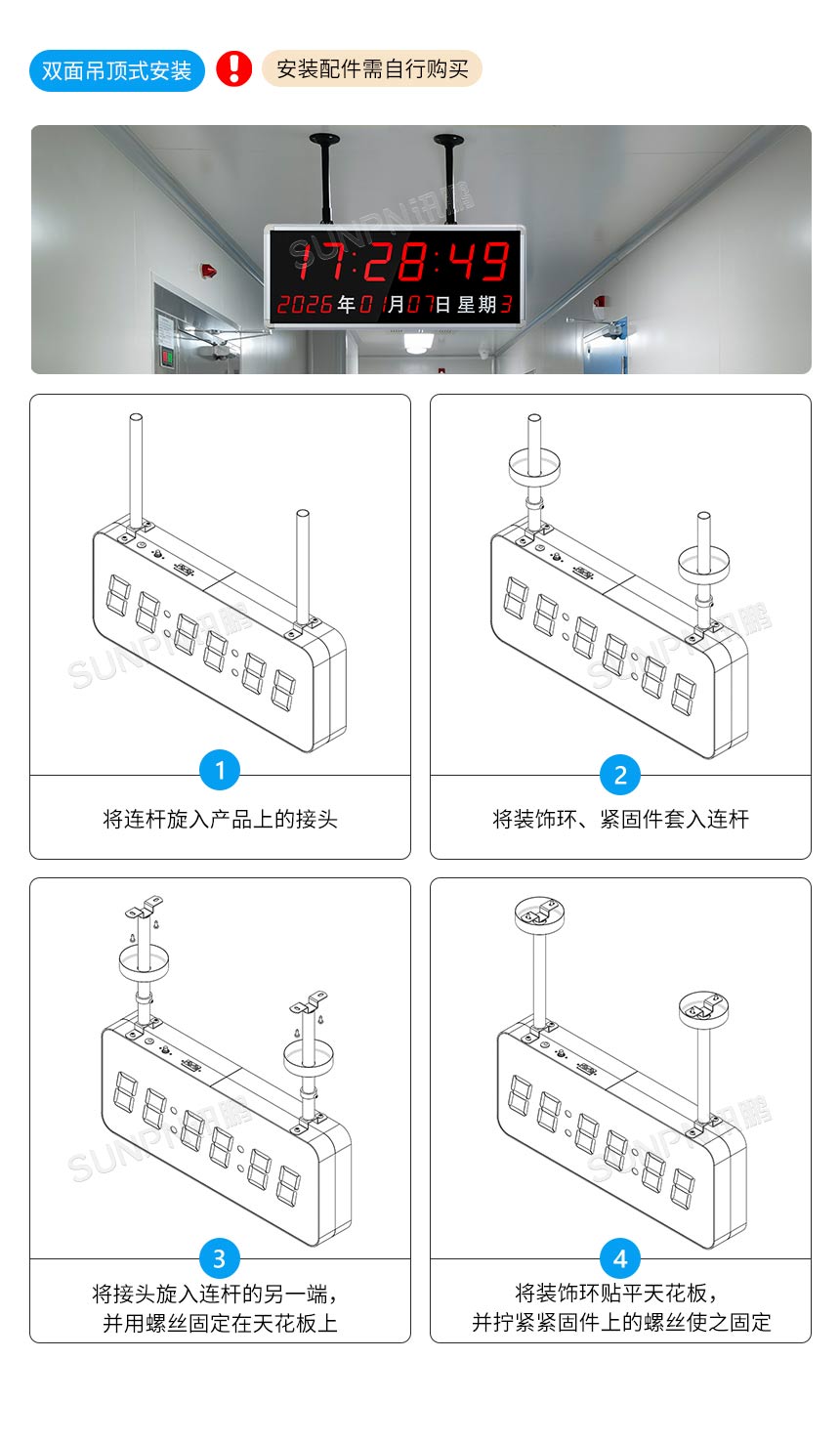 LED电子钟安装方式