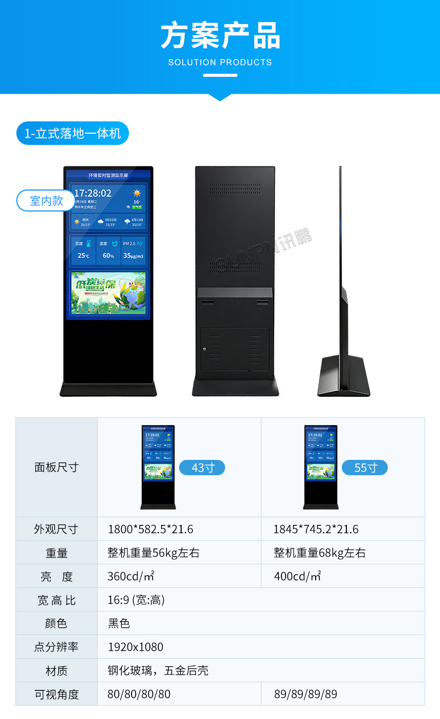 讯鹏环境监测系统一体机软硬件参数