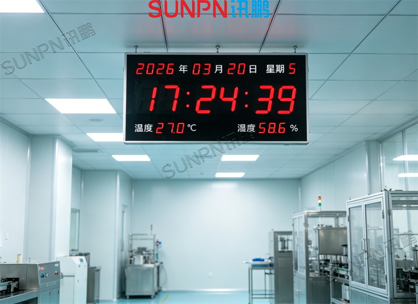 温湿度同步时钟屏应用案例