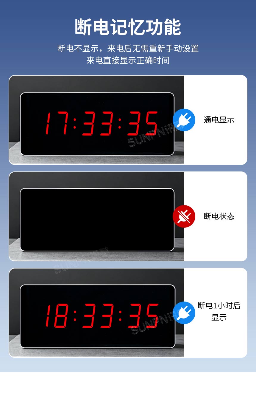 讯鹏网络授时电子钟-断电记忆 讯鹏网络授时电子钟-断电记忆
