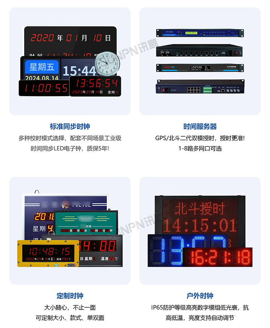 讯鹏NTP电子时钟系统-设备选型 讯鹏NTP电子时钟系统-设备选型