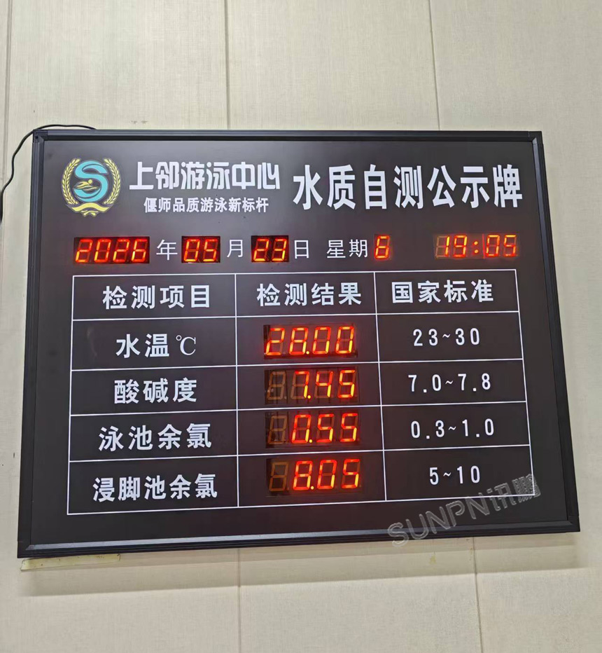 讯鹏水质自检公示牌-安装实拍
